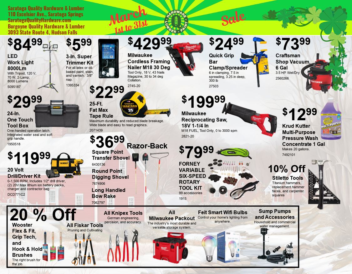 Items on sale in March